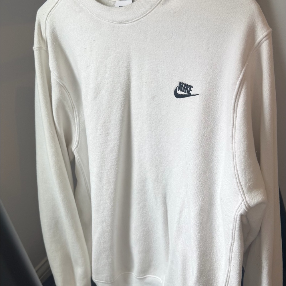 Nike Men's Classic White Crewneck Sweater